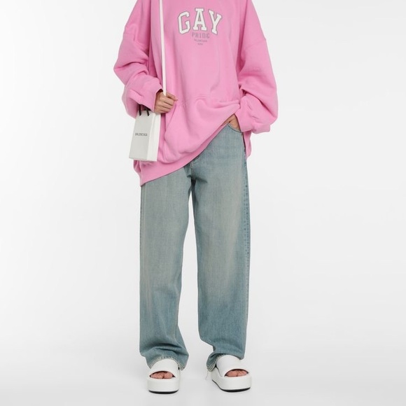 Rise leather platform slides in white - Balenciaga - Picture 2 of 11